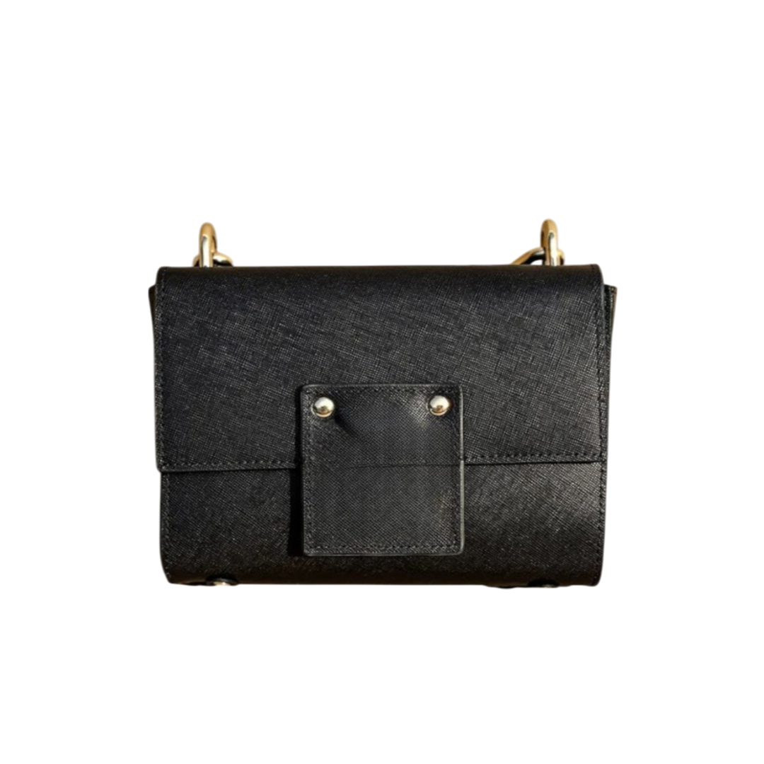 Purely Prime Classic Black Textured Crossbody Bag