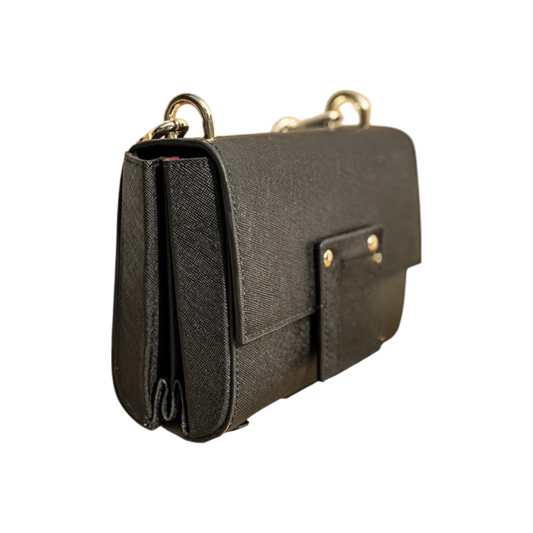 Purely Prime Classic Black Textured Crossbody Bag