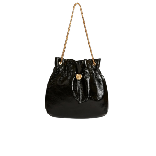 Purely Prime Elegant Black Drawstring Shoulder Bag